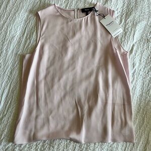 Theory Pink Sleeveless Blouse with Rounded Neckline